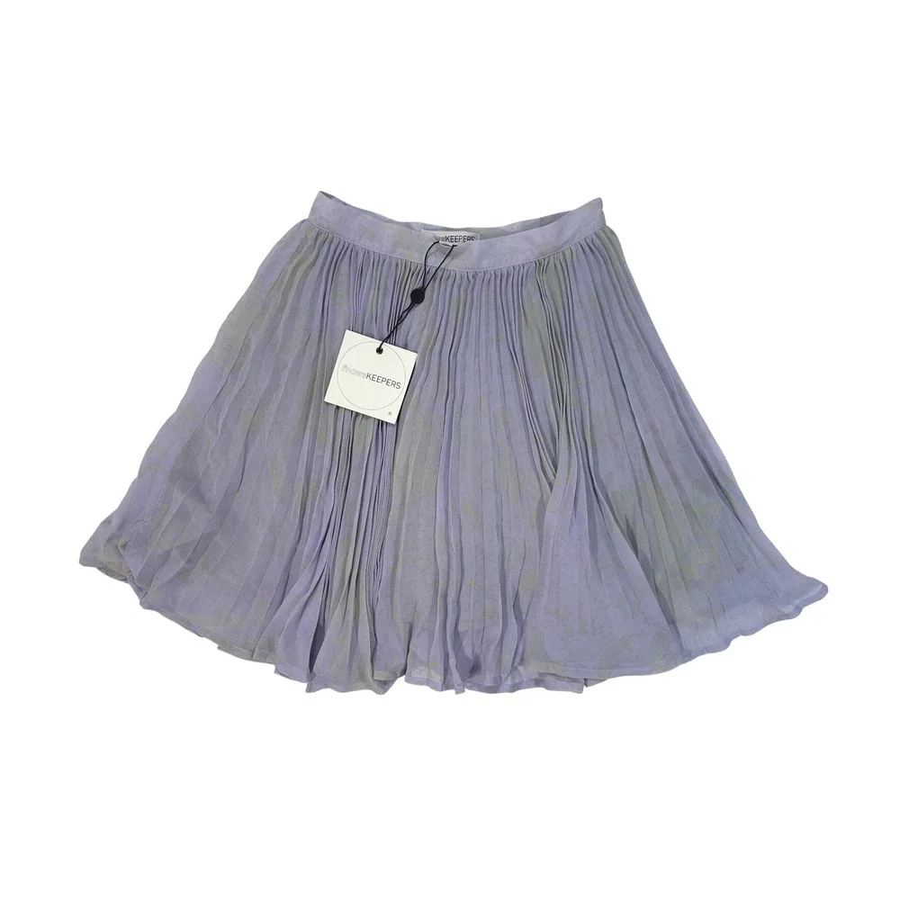 Finders Keepers Magic‎ Bus Skirt Lilac Splash Print Pleated Mini Skirt Size 8